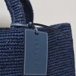 Borsa donna a mano in rafia blu V3.3EV VINTAGENAVY MANEBI' 