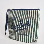 Pochette donna Aline in lino a righe verde ALINE 07803 MC2 SAINT BARTH 