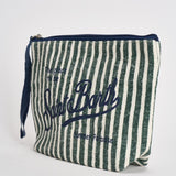 Pochette donna Aline in lino a righe verde ALINE 07803 MC2 SAINT BARTH 