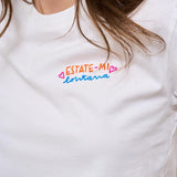 T-shirt donna girocollo bianca EMILIE 01478H MC2 SAINT BARTH 