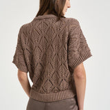 Maglia donna traforata marrone A99079F03 09110149 PESERICO 