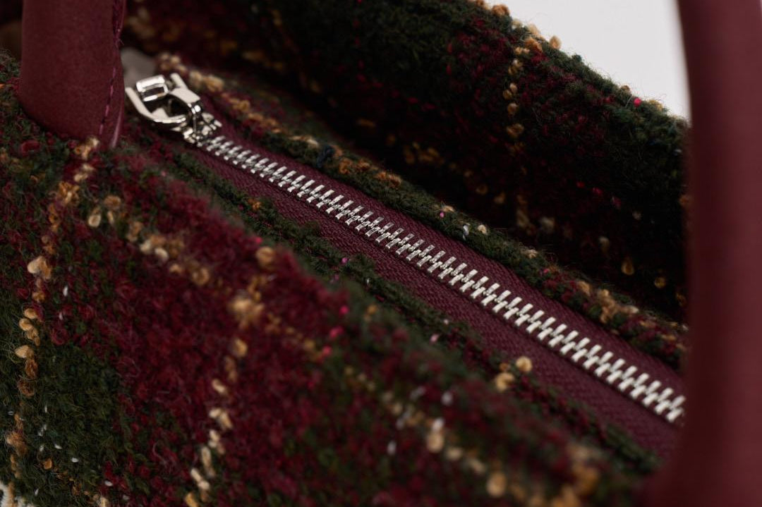 Borsa donna Colette Tweed verde e bordeaux COLETTETWD CK4551 MC2 SAINT BARTH 