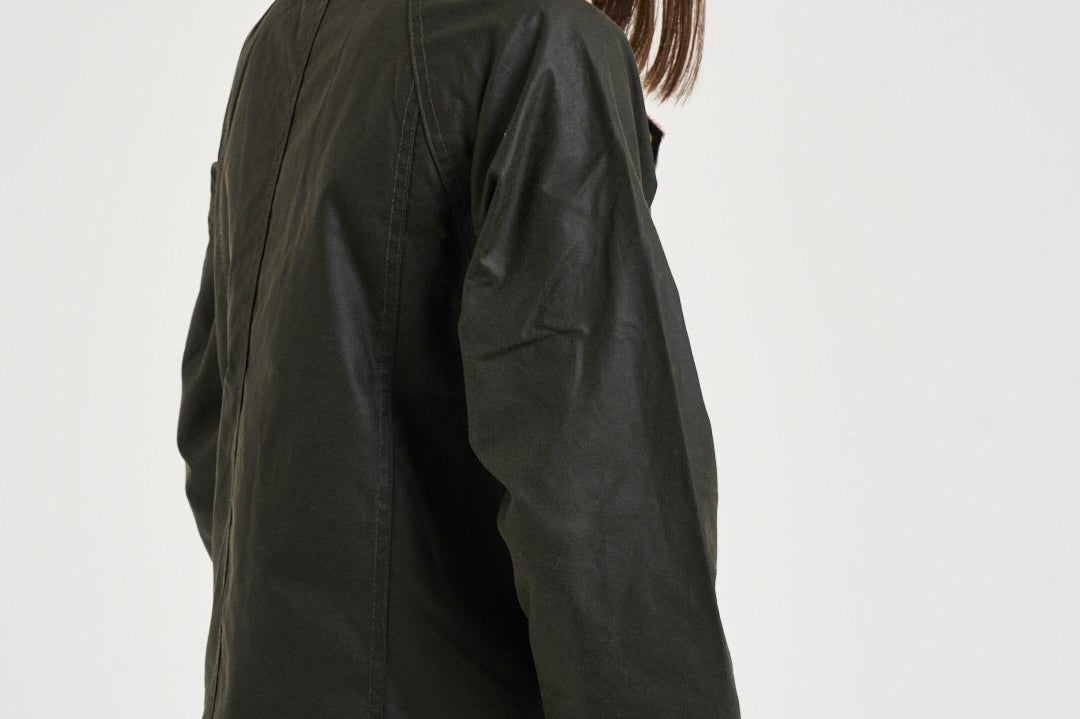 Giacca donna Beadnell Waxed verde scuro e rosa LWX1403 OL99 BARBOUR 