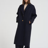 Cappotto donna Cocoon monopetto lungo nero GWP00566 P00050250486 GOLDEN GOOSE 
