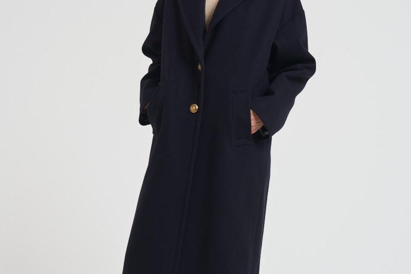 Cappotto donna Cocoon monopetto lungo nero GWP00566 P00050250486 GOLDEN GOOSE 