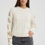 Maglia donna a trecce panna MALMO STB10 MC2 SAINT BARTH 