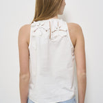 Top donna in popeline bianco ricamato 13606 BIANCO0006 FORTE FORTE 