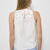 Top donna in popeline bianco ricamato 13606 BIANCO0006 FORTE FORTE 