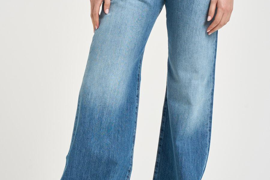 Jeans donna wide leg in denim blu 101733A323 WANDAPJO PINKO 
