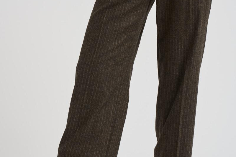 Pantalone donna Lisetta gessato marrone PA0569FA C3F01I50DZ ISABEL MARANT 