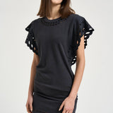 Abito corto donna nero RO1016FA D1N08E02FK MARANT ETOILE 