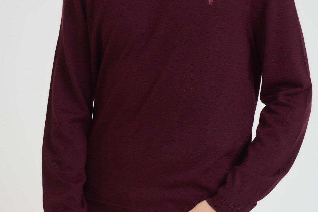 Maglia uomo in lana a girocollo bordeaux 710946143 005 RALPH LAUREN 