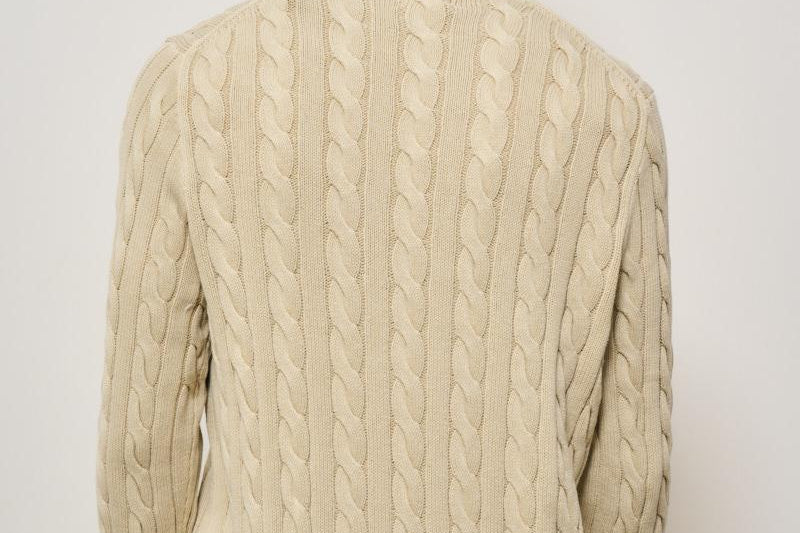 Maglia uomo a treccia ecru 710965867 001 RALPH LAUREN 