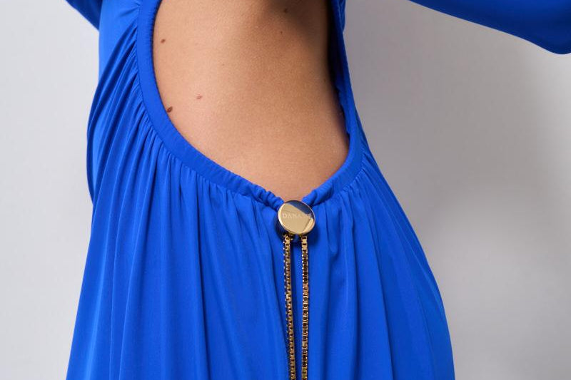 Abito donna lungo Octavia Dress blu cobalto 625SS6629O NAVYBLUE DANAME 