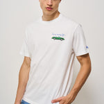 T-shirt uomo girocollo bianca con stampa SAVEFORCAR 01NEB MC2 SAINT BARTH 