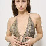 Abito donna lungo metallizzato EMMAN MULTICO IRO 