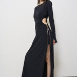 Abito donna lungo Octavia Dress nero 625SS6629O BLACK DANAME 