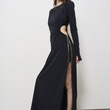 Abito donna lungo Octavia Dress nero 625SS6629O BLACK DANAME 