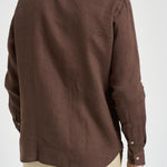 Camicia uomo in lino marrone J66TNP UR6 ACCADEMIE TESSILI 