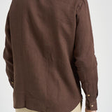 Camicia uomo in lino marrone J66TNP UR6 ACCADEMIE TESSILI 