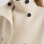 Cappotto donna corto doppiopetto panna AG2484 MLK410 HARRIS WHARF LONDON 