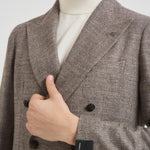 Giacca uomo doppiopetto in lana tortora 1SMC20K C90044T1250 TAGLIATORE 