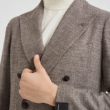 Giacca uomo doppiopetto in lana tortora 1SMC20K C90044T1250 TAGLIATORE 