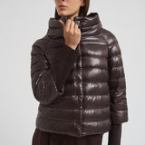 Cappa donna corta in nylon marrone scuro PI0046DIC 8800 HERNO 