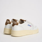Sneakers Medalist Low donna bianche e animalier AULW HJ02 AUTRY 
