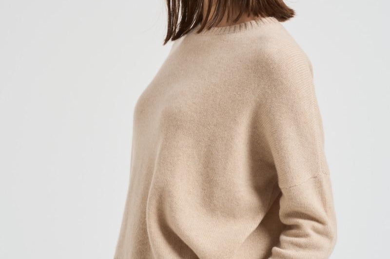 Maglione donna girocollo beige AMELIE 02ORGANIC KUJTEN 
