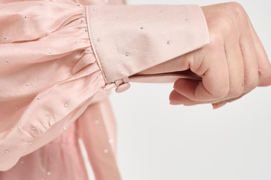 Camicia donna con strass rosa 16147 PINK ACTUALEE 