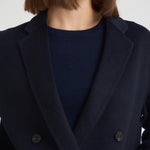 Cappotto donna corto doppiopetto blu notte MERYL NAVY BLUE ACCADEMIE TESSILI 