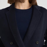 Cappotto donna corto doppiopetto blu notte MERYL NAVY BLUE ACCADEMIE TESSILI 