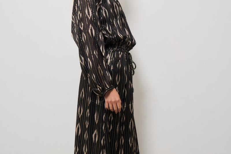 Abito donna Sana lungo fantasia nera RO0728FA C1J16IBKEC ISABEL MARANT 