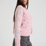 Maglia donna a trecce rosa MALMO STB21 MC2 SAINT BARTH 