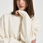 Felpa donna girocollo panna GUP01872 P00157911560 GOLDEN GOOSE 