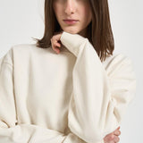 Felpa donna girocollo panna GUP01872 P00157911560 GOLDEN GOOSE 