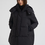 Piumino donna Laminar lungo nero PI002047D 9300 HERNO 