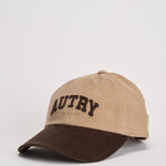 Cappellino uomo in velluto marrone e beige ACPU Q9BY AUTRY 