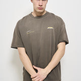 T-shirt uomo tortora con logo MLM4274 16WASHED OLIVE REPRESENT 