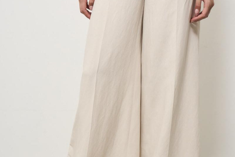 Pantalone donna beige palazzo NINA UB1754CHALK BERWICH 
