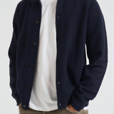 Cardigan Sarichard dritto in lana uomo blu M25300038 SALUTE SAMSØE SAMSØE 