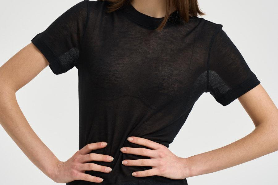 T-shirt donna girocollo nera 31742 1433BLACK FILIPPA K 