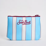 Pochette donna Aline fantasia a righe celesti e bianche ALINE 00605L MC2 SAINT BARTH 