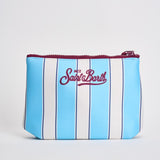 Pochette donna Aline fantasia a righe celesti e bianche ALINE 00605L MC2 SAINT BARTH 