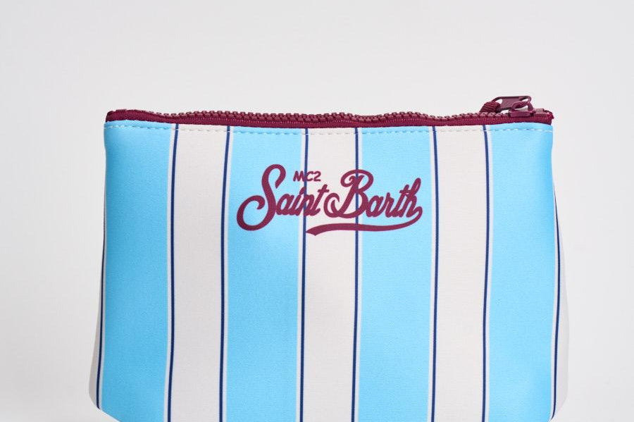 Pochette donna Aline fantasia a righe celesti e bianche ALINE 00605L MC2 SAINT BARTH 