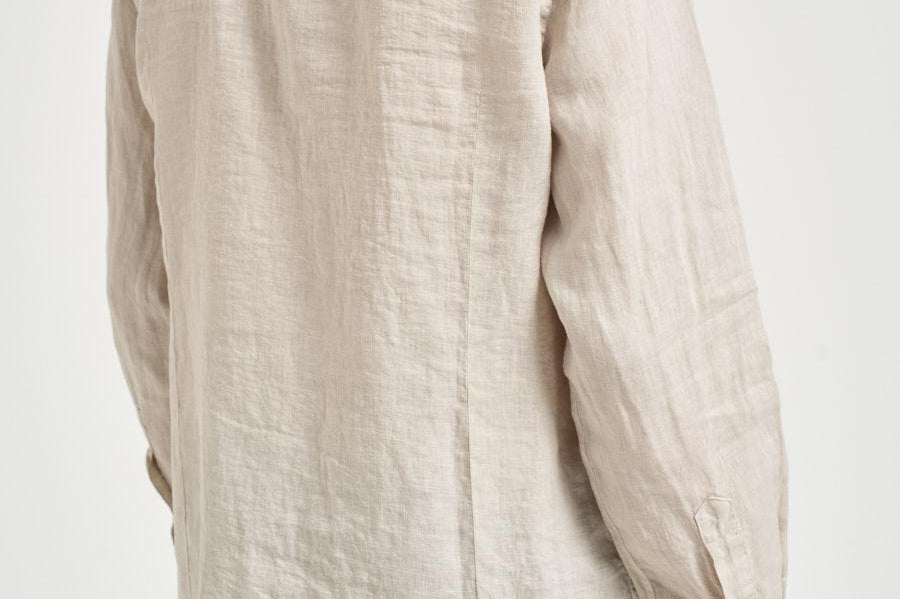 Camicia uomo Pamplona in lino beige chiaro LINEN 10H MC2 SAINT BARTH 