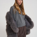 Eco pelliccia donna over grigia 9037 GRISAILLE SWORD 6.6.44 