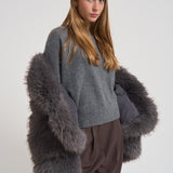 Eco pelliccia donna over grigia 9037 GRISAILLE SWORD 6.6.44 