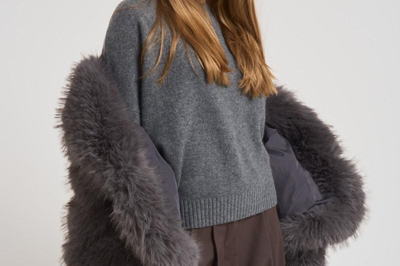 Eco pelliccia donna over grigia 9037 GRISAILLE SWORD 6.6.44 